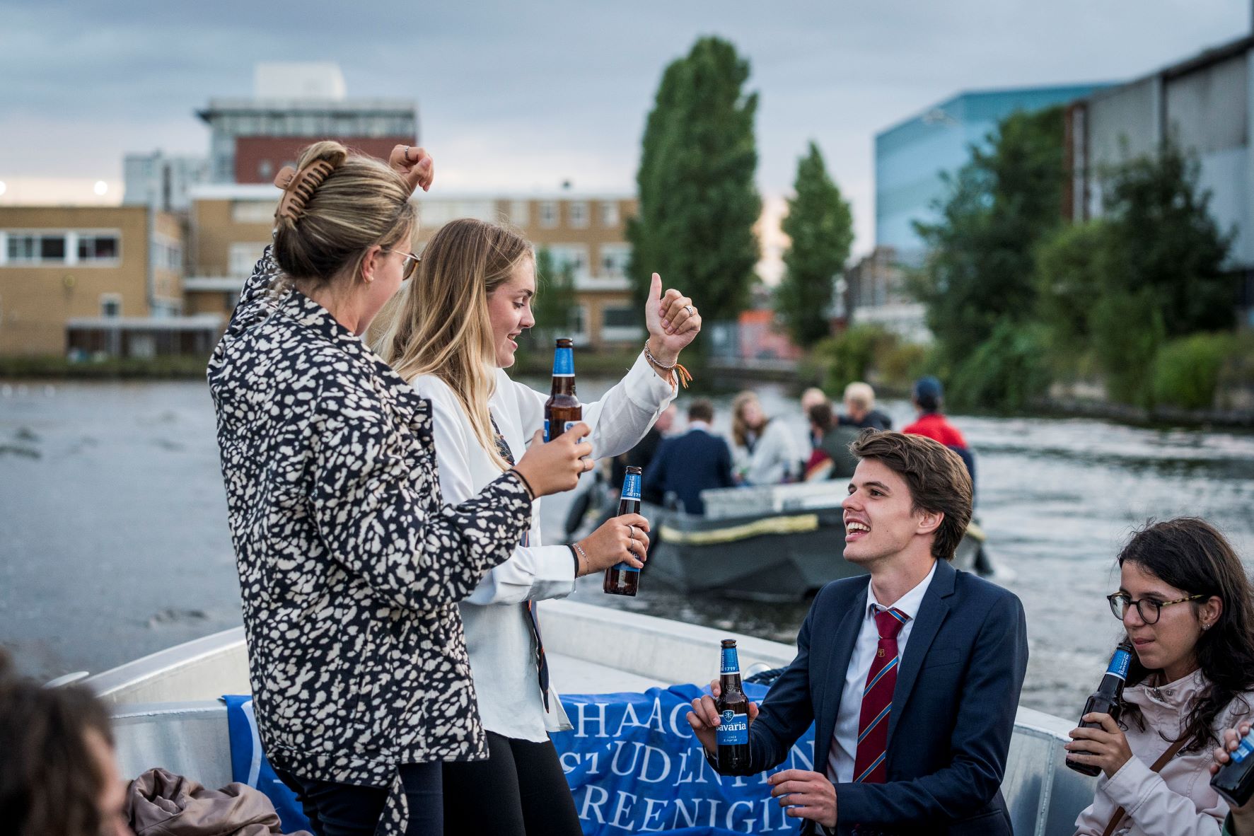 cruising through the canals of the hague whilst drinking a